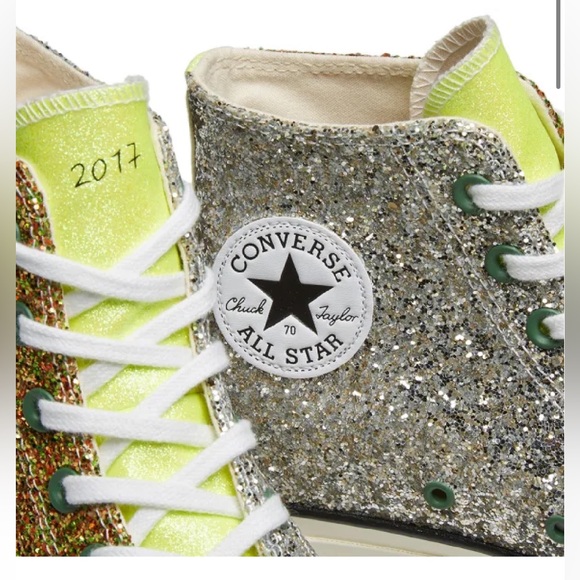 Converse X JW Anderson Chuck silver and gold glitter UNISEX MEN 7.5  WOMENS 9.5 - Picture 10 of 16